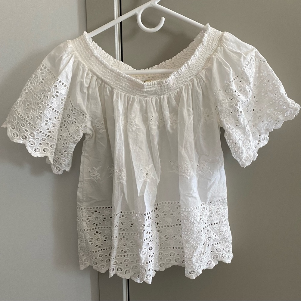 Forever 21 white linen off shoulder top